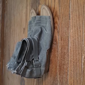 Blowfish gray canvas cut out sandals